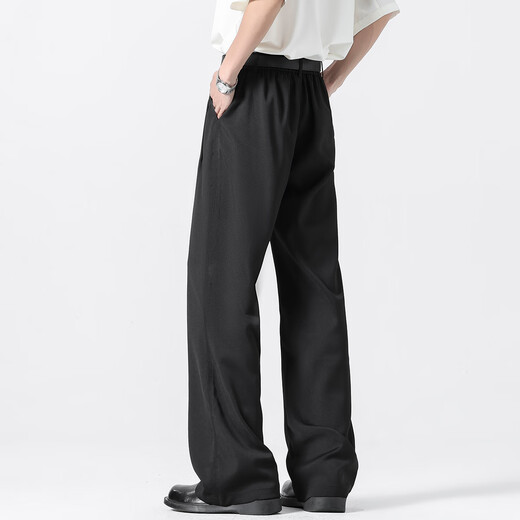 Foss Phil Pants Мужской весна и осень слегка вспышка с широкими ногами, опускающими трехконтактные высококачественные брюки для повседневного костюма K1110 Black l