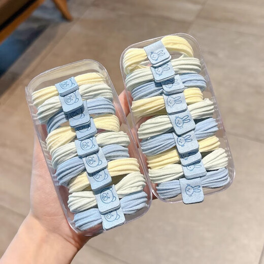 SAHANE Zuoyu rabbit style small fresh sea salt blue hair band high elastic rubber band women's seamless hair tie high ponytail sea salt series 5 pieces - blue label rabbit