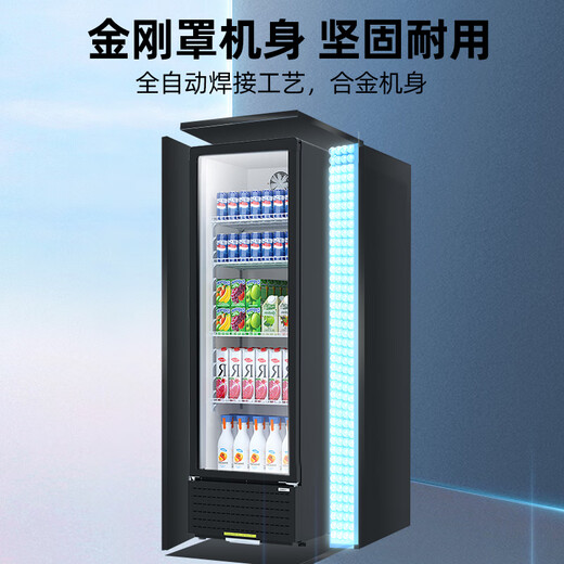 Star (XINGX) display cabinet refrigerated fresh-keeping cabinet beverage display cabinet freezer commercial single-door air-cooled refrigerator wine beer cabinet cold drink cabinet supermarket convenience store refrigerator vertical freezer factory equipped 222-liter fan frost reduction丨1st level energy efficiency丨230FYPE