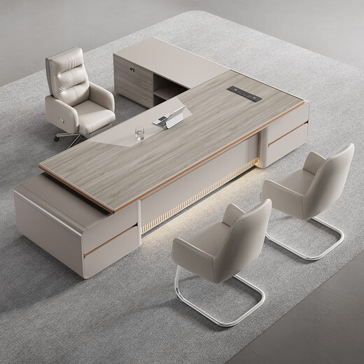 Zhiyi Boss Desk Simple Modern Tables and Chairs New Chinese Style Executive Desk Single President Desk Manager Commercial Office Furniture 2.6 Meter Luxury Boss Desk