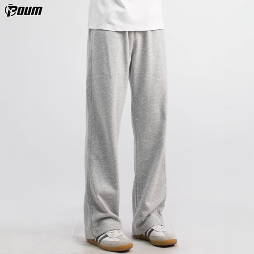 POUM pants men's autumn and winter high-end straight sweatpants drapey sports wide-leg pants 888 light gray XL