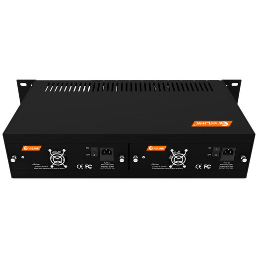 netLINK fiber optic transceiver rack 14-slot standard 19-inch 2U chassis Desktop photoelectric converter frame Dual power supply redundancy Telecom grade HTB-14AC/D One
