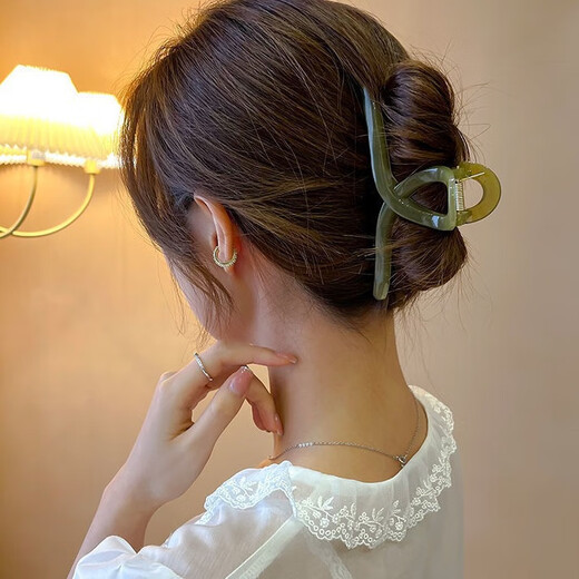 SAHANE Zuoyu 11CM cross jelly color hairpin back head grabber feminine style hairpin shark clip hairpin hair accessory jelly rice 11CM