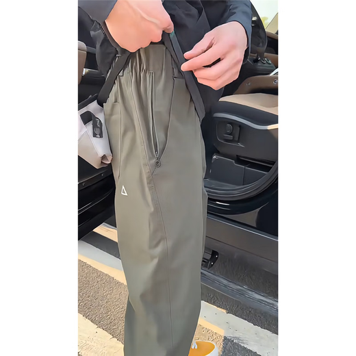 Wind lifting small triangle pants men's summer windproof waterproof quick-drying soft shell charge pants outdoor hiking and climbing work pants gray mist green XL