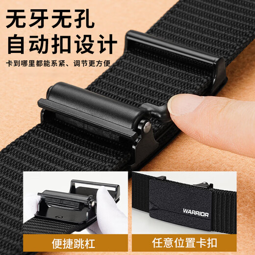 Zuverlässiger Belt Herren -Leinwand geflochtener Gürtel Casual und vielseitig Innenverkleidung Automatische Schnalle Student Military Training Nylon Jeansgürtel Schwarz [robust und langlebig, zehn Jahre Garantie] 120 cm
