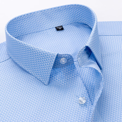 梦特娇（MONTAGUT）2025高端品牌男士短袖衬衫中年商务DP纯棉正装职业工装免烫纯色衬 DX6636 43