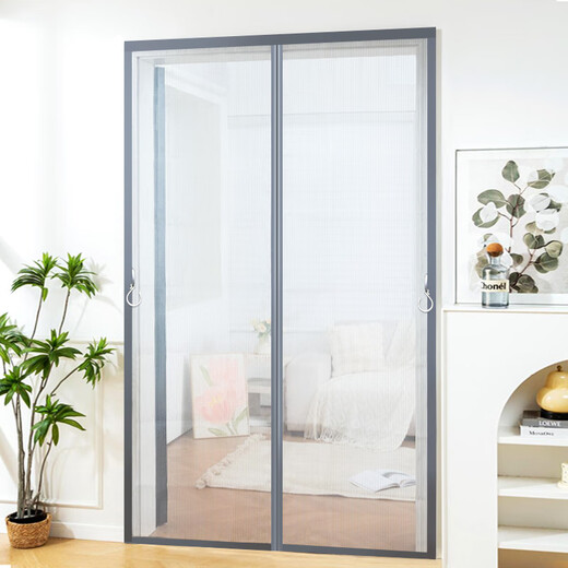 
Made in Jingdong Jingang net mosquito-proof door curtain magnetic velcro hole-free bedroom gauze curtain full magnetic block gray 90*200cm