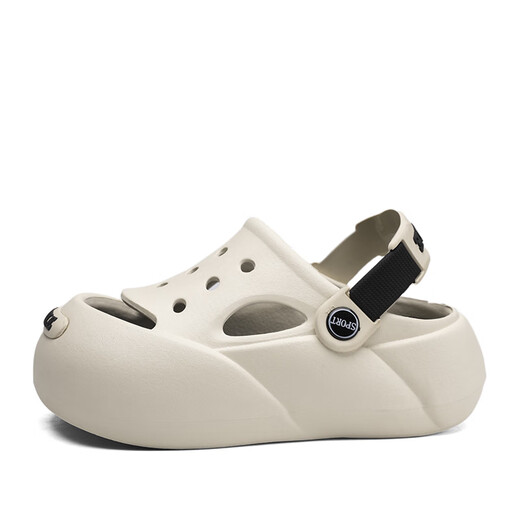 G.DUCK little yellow duck summer new children's hole shoes for boys non-slip thick-soled children wearing Baotou beach baby sandwich Khaki 34