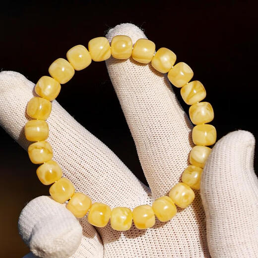 DRJEFUN beeswax single bead barrel beads natural beeswax single bead full beeswax demon flower old type barrel beads top waist beads Seiko Russian material full honey barrel beads 10*9MM pair