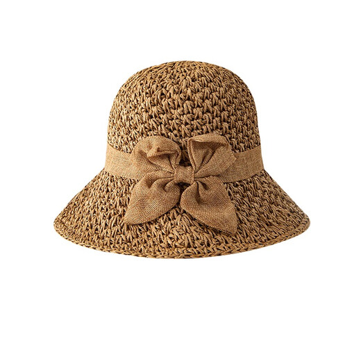 Yona French Plaw Hat Big Brim Vacation Sun Protection Sun Femme Summer Summer Protection Sun Face Small Sun Hat Bage Chatle Fisherman Hat Khaki Head Circonférence 54-60cm