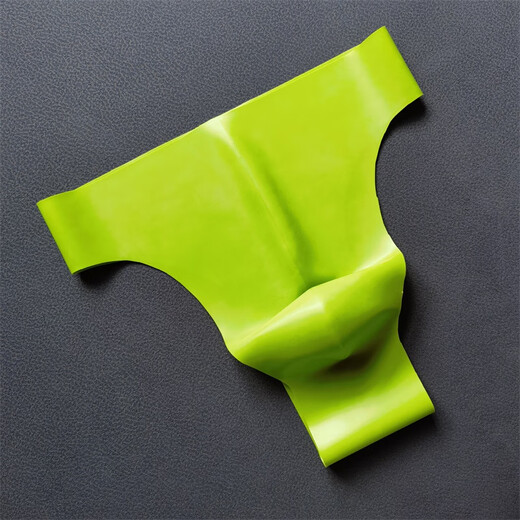 Men's thong T-pants rubber seamless splicing concave and convex sexy one-piece latex underwear red, yellow, green, pink, transparent, red, waist 65-75 cm