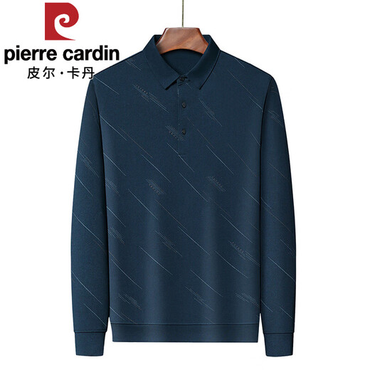 Pier Cardin High-End Frühling und Herbst reines Baumwoll-Männer-T-Shirt Langarm 2025 NEU NEUE MENTER AGTS CASISE MEN Dünn Daddy T-Shirt 826 Navy L 170 Vorschläge 120-140jin [Jin entspricht 0,5 kg]