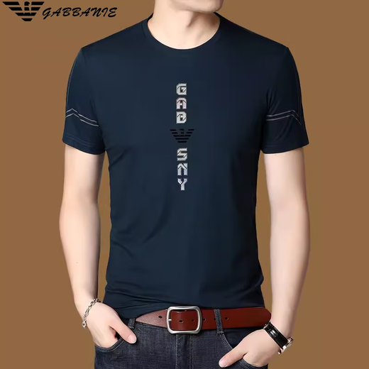 阿玛尼2025夏季新款冰丝薄款短袖t恤圆领修身体恤男 DS-A702白色 S 165建议100-120斤