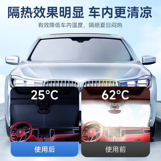潮极车汽车遮阳挡前挡遮阳帘遮阳板防晒隔热遮阳挡前挡玻璃遮阳伞遮光帘 保时捷玛卡macan帕拉梅拉卡宴718