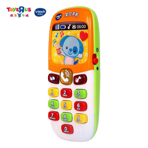 玩具反斗城VTech宝贝手机儿童仿真双语音乐电话早教 宝宝遥控器12243黑白颜色随机