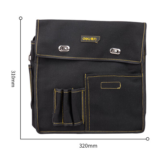 Deli Electrician's Special Canvas Bag Installation Electrician's Bag Hardware Tools Wear-Resistant Thickened Shoulder Messenger Bag DL-P6