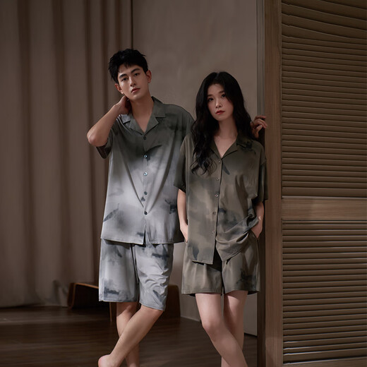 Shaqian 2025 new short-sleeved couple pajamas summer cool modal cotton men's home wear women's suit high-end