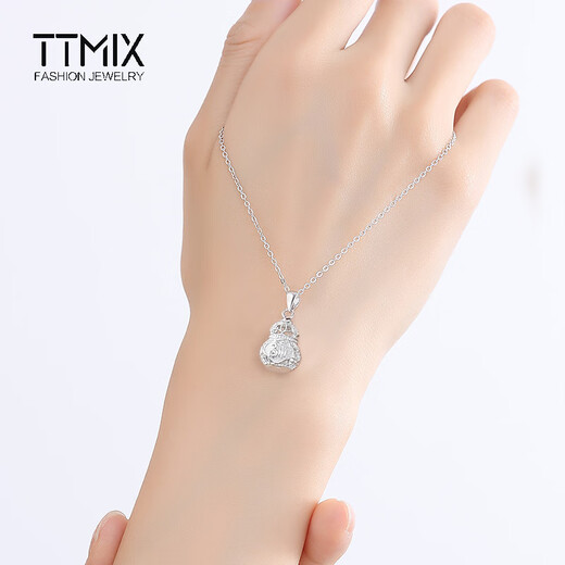 TTMIX Fu word gourd platinum pendant for women pt950 hollow coin pendant birthday gift for girlfriend 3.9-4.1g