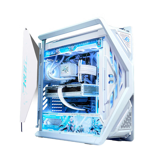 ASUS 24 installments interest-free AMD Ryzen R9 9950X3D/5090D/5080 graphics card ROG family bucket pure white gaming desktop host DIY assembly computer complete machine R9 9950X3D+32G+1TB丨Configuration one single host