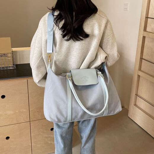 大容量手提短途旅行包行李包女时尚轻便手提包游泳出差健身收纳袋 白色【升级加厚】