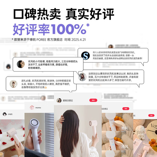 POREE high-speed hair dryer for household use 200 million + negative ion hair care, strong wind, quick drying and noise reduction, portable high-power hair dryer as a holiday birthday gift for girlfriend, 3 minutes quick drying* Encounter Purple PH1653