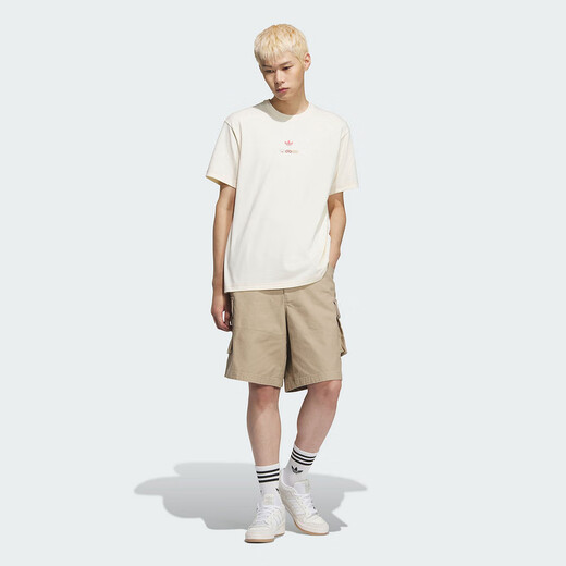 阿迪达斯 （adidas）三叶草T恤男装 2025夏季新款宽松圆领舒适运动休闲短袖T恤 KC1429 L