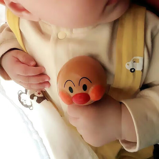 MiNong hand-held Anpanman newborn baby hand bell Anpanman sand hammer comfort toy 0-6 months one