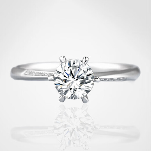 AVHE white 18k gold diamond ring laboratory-certified cultured diamond ring 1 carat six-claw wedding gift Chinese Valentine's Day customized platinum-1 carat cultured diamond D/VVS/3EX-IGI