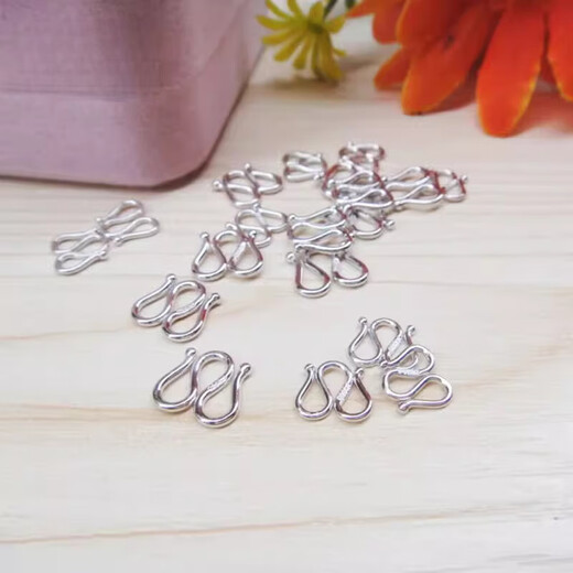 Fiber bundle (QIANSHU) platinum buckle M buckle necklace tail buckle head DIY accessories PT950w buckle S buckle bracelet link buckle live mouth on both sides Small W buckle PT950 - about 0.3 grams