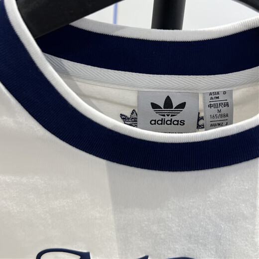 阿迪达斯（adidas）短袖T恤女装2024夏季新款三叶草运动服针织透气短款上衣 IX3532 L