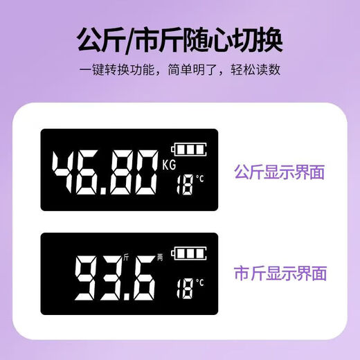 唯尚体重秤智能体脂秤家用高精准小型电子秤充电体重秤减肥人体称体重的家庭称重计 渐变粉【不精准包退换】 【电池款】加厚升级体重秤