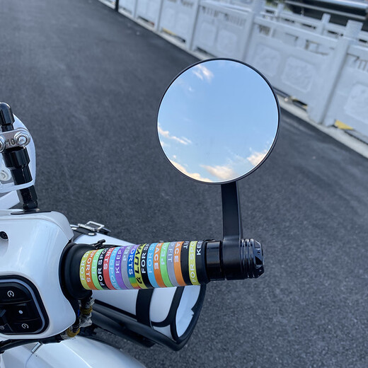 Mangmang suitable for Wuyang Honda F125 modified handlebar rearview mirror windshield children's armrest NWF125 handlebar mirror parts folding small round mirror silver 80MM