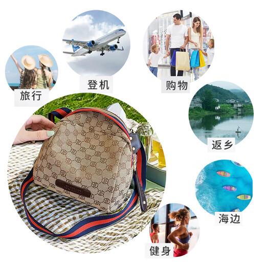 松团团 SQUIRREL.TT女包帆布2025新款贝壳包单肩包斜挎包包休闲运动旅行徒步挎包布包 卡其色