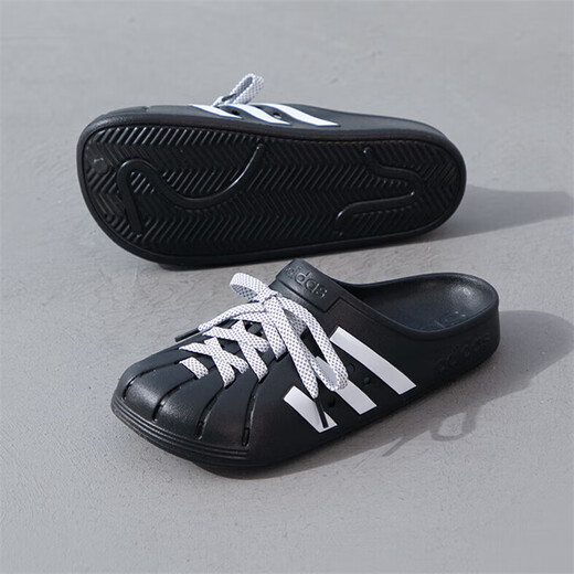 阿迪达斯 （adidas）男鞋女鞋夏季新款洞洞鞋勃肯鞋透气运动休闲鞋外穿凉拖鞋 JH9848/黑色 40.5
