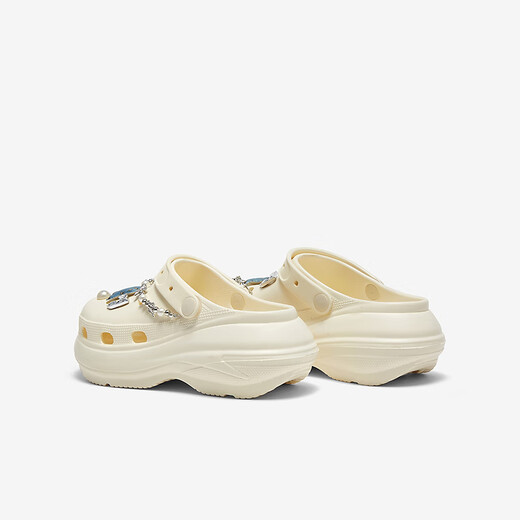 Bestu 2025 Summer New Casual Thick-Soled Croc Shoes Women's Heightening Baotou Back Hollow Sandals B3092BH5 White 38