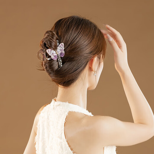 Chimera (CHIMERA) half-tied hair clip embroidered butterfly shark hairpin for small hair, hair accessories for girls birthday gift