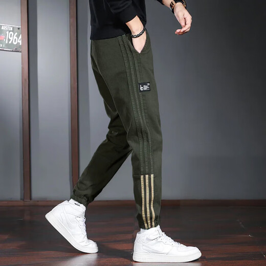 啄木鸟品牌男装2025新款哈伦男裤韩版束脚工装裤男夏季薄款潮流时尚百搭 单件装（黑色） 3XL (建议145斤-160斤)