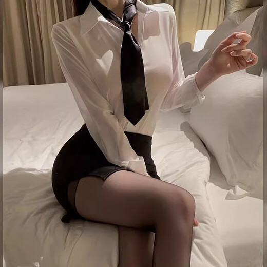 
Jilu erotic underwear female couple stimulating high-end secretary uniform seduction suit sexy hip nightgown Valentine's day battle robe