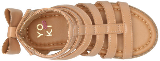 YOKI Girls Gladiator Fisherman Sandals Natural 1 Little Kid
