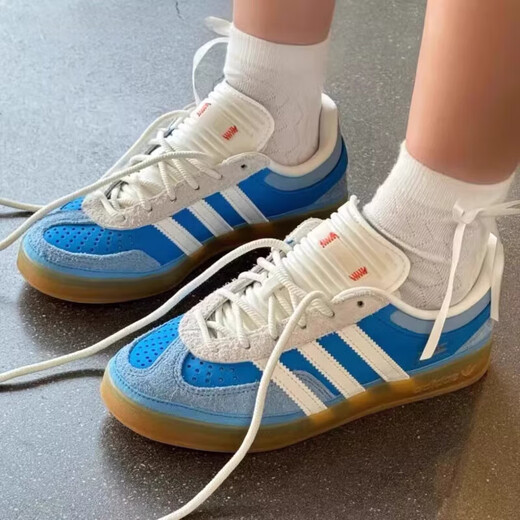 阿迪达斯（adidas）BadBunnyxGazelleIndoor灰白蓝复古低帮板鞋IF9734 灰蓝 if9734 36  正常尺码
