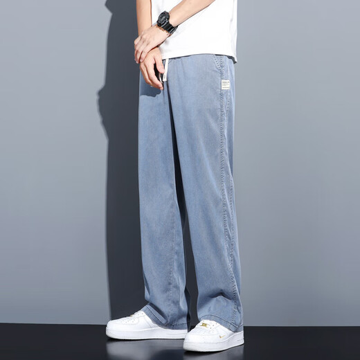 it.new牛仔裤男夏季裤子男天丝宽松直筒休闲裤男 1048蓝色（夏季） 薄款 M （建议90-115斤）