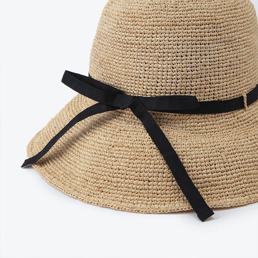 无印良品（MUJI）酒椰叶纤维 细编圆顶礼帽 帽子 草帽 25年夏季 DBA91A5S 原色 55-57cm