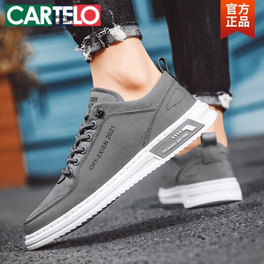 Cartelo-Leinwandschuhe Herrenschuhe für Sommer atmungsaktive Eisseide Anti-Odor-Schuhe Neue trendige und vielseitige Herren-Low-Top-Schuhe x10 grau 41