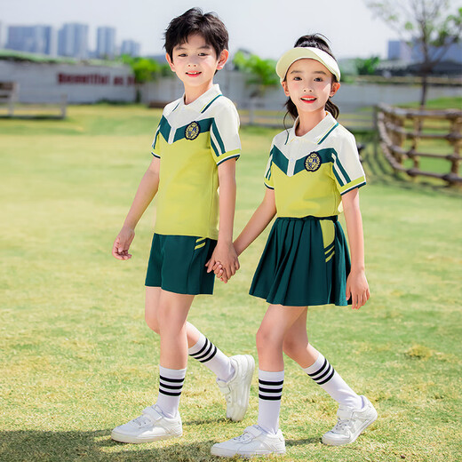 冠贸裴夏季小学生短袖校服毕业照套装儿童夏天园服 男生 897 120 107-116厘米40斤左右