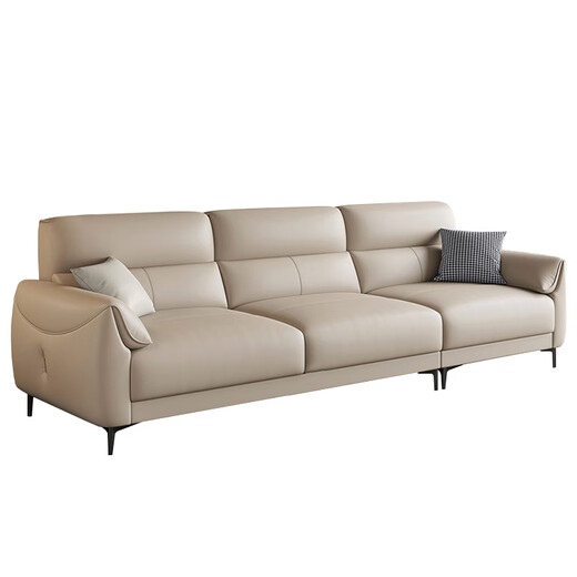 Youkaji Ledersofa Wohnzimmer kleines Wohnungssofa modernes einfaches Ledersofa A688 2,5 Meter + Schritt