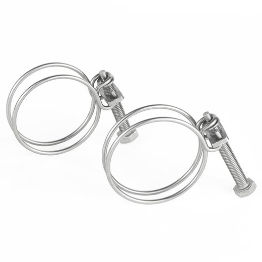 Jestin 201 stainless steel double steel wire hose clamp gas pipe holder water pipe steel structure rubber pipe clamp 53-60*3mm 5 pieces