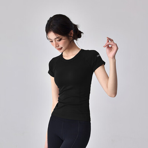 LULULMCCTN yoga clothes for women new Pilates fitness running training sports tops tight slimming short-sleeved T-shirt purple L