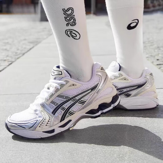亚瑟士（asics）kayano14 春夏银色低帮休闲跑步鞋男鞋复古运动鞋 1203A706-020银黑色 25 42