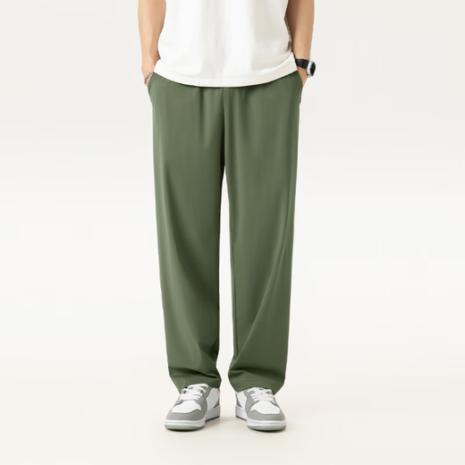 
Miniso (MINISO) cool ice silk pants for men's summer new comfortable and breathable high-slimming straight-leg casual pants Black M