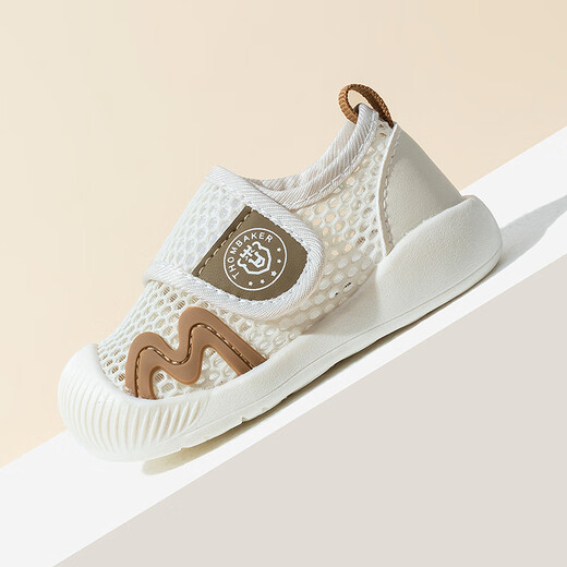 Tombeck summer baby toddler shoes mesh shoes for boys and girls sandals baby sandals mesh soft sole non-slip shoes cherry blossom powder 15#